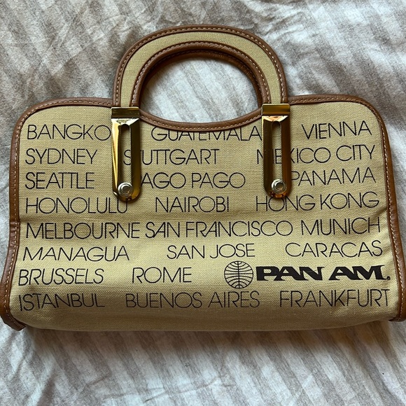 Pan Am tan canvas bag - Picture 1 of 6